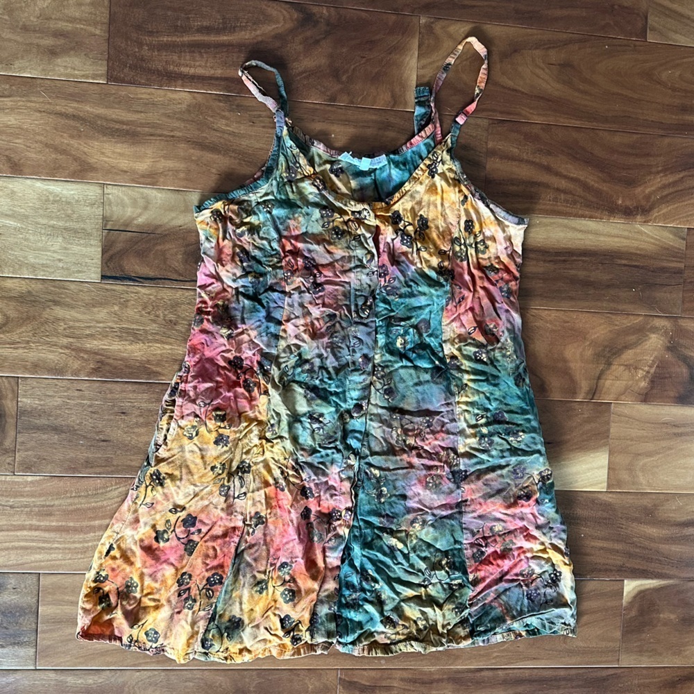 Eagle Bay Tie Die Button Up Sundress size Large